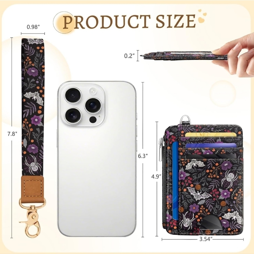Floral Pattern Phone Case with Strap